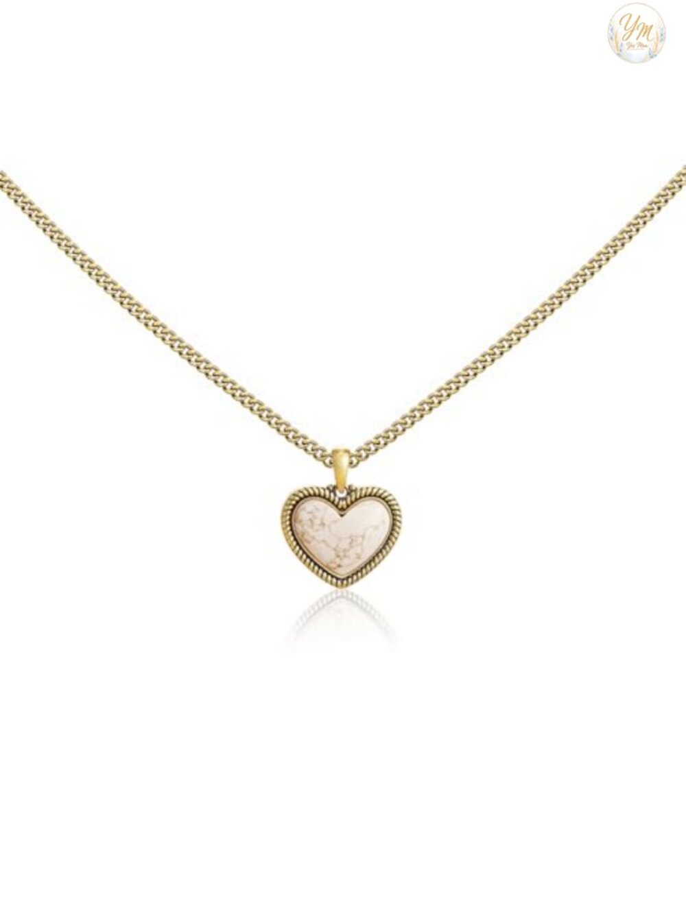 14K Gold Plated Turquoise Heart Pendant Necklace Western Cowgirl Jewelry